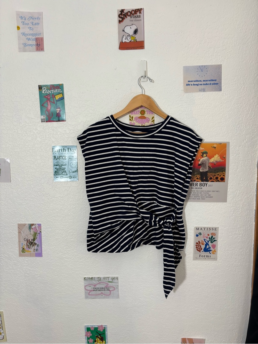 Striped Tie-Front Women’s Top - Black & White